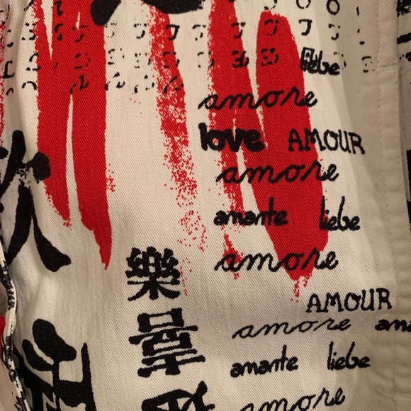 Graphic Print Jacket with Red and Black Accents - Picture 8 of 9